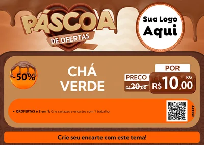 Modelo de Cartaz para Cartaz A4 Horizontal com o tema Páscoa de Ofertas para Produtos Naturais