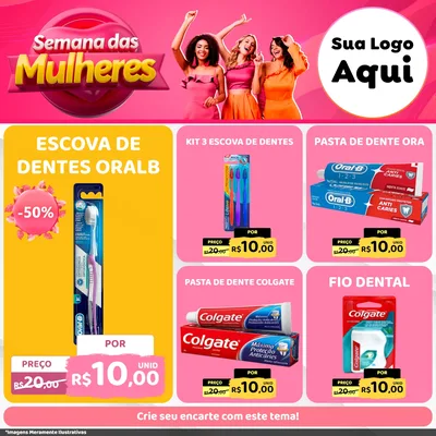 Modelo de Rede Social para Feed Facebook com o tema Semana das Mulheres para Higiene Pessoal