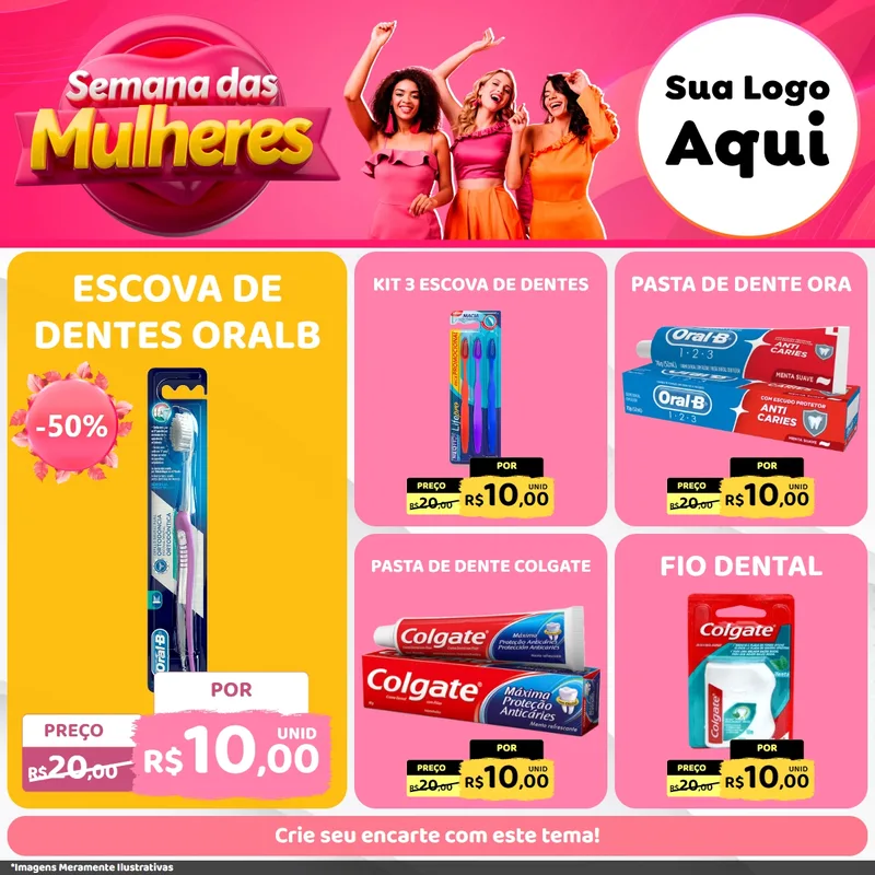 Modelo de Rede Social para Feed Facebook com o tema Semana das Mulheres para Higiene Pessoal