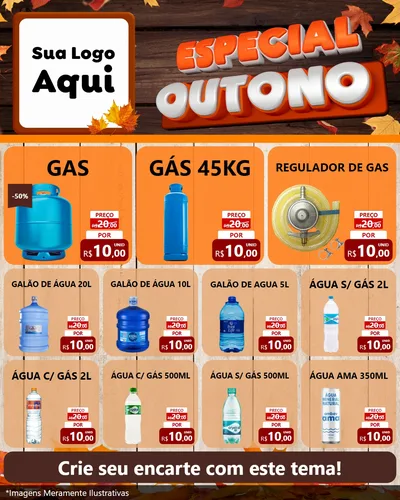 Modelo de Rede Social para Feed Instagram com o tema Especial Outono para Água e gás