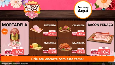 Modelo de TV para TV Horizontal com o tema Primavera de Preços Baixos para Frios e Laticínios