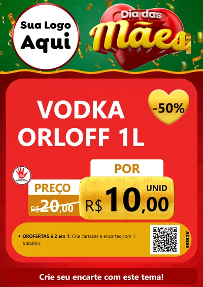 Modelo de Cartaz para Cartaz A4 Vertical com o tema Dia das Mães para Distribuidora de bebidas