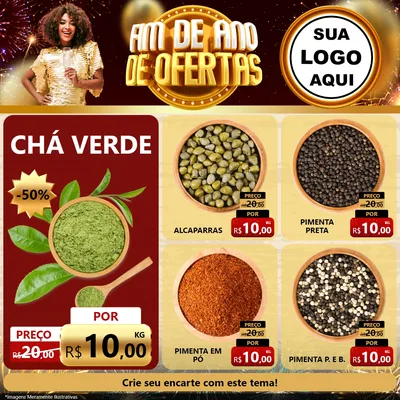 Modelo de Rede Social para Feed Facebook com o tema Fim de Ano de Ofertas para Produtos Naturais