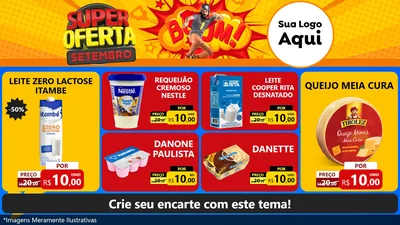 Modelo de TV para TV Horizontal com o tema Super Oferta Setembro para Frios e Laticínios