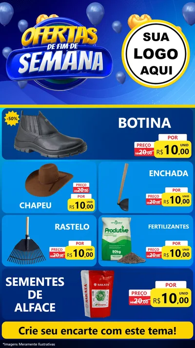 Modelo de TV para TV Vertical com o tema Ofertas de Fim de Semana para Agropecuária