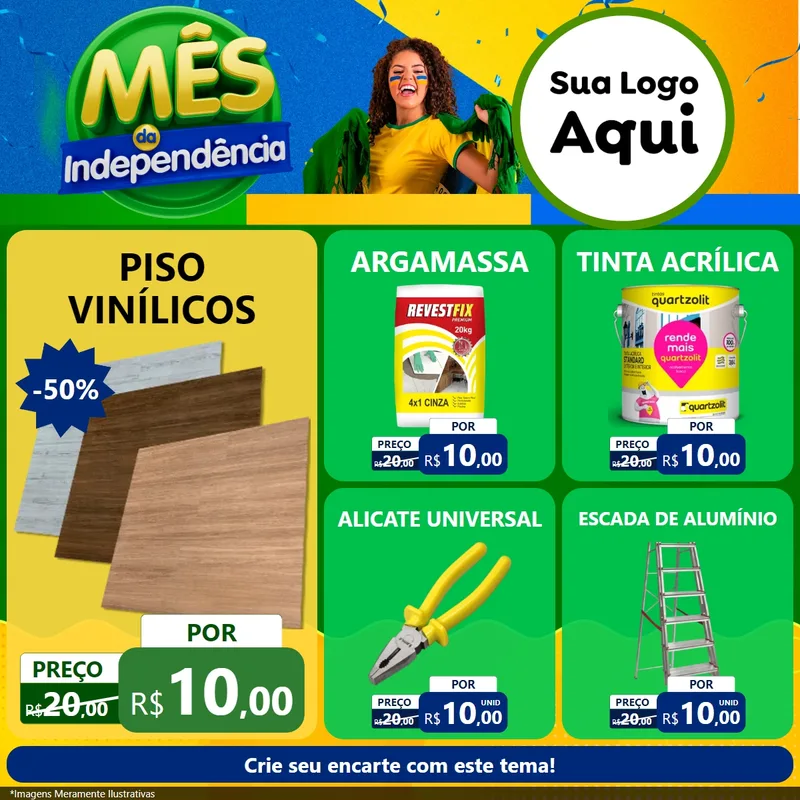 Modelo de Rede Social para Feed Facebook com o tema Mês da Independência para Material para Construção