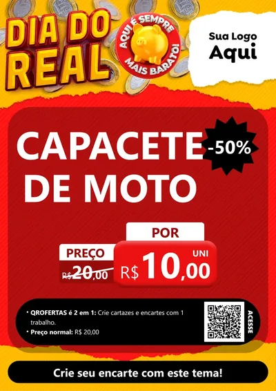 Modelo de Cartaz para Cartaz A4 Vertical com o tema Dia Do Real para Moto peças