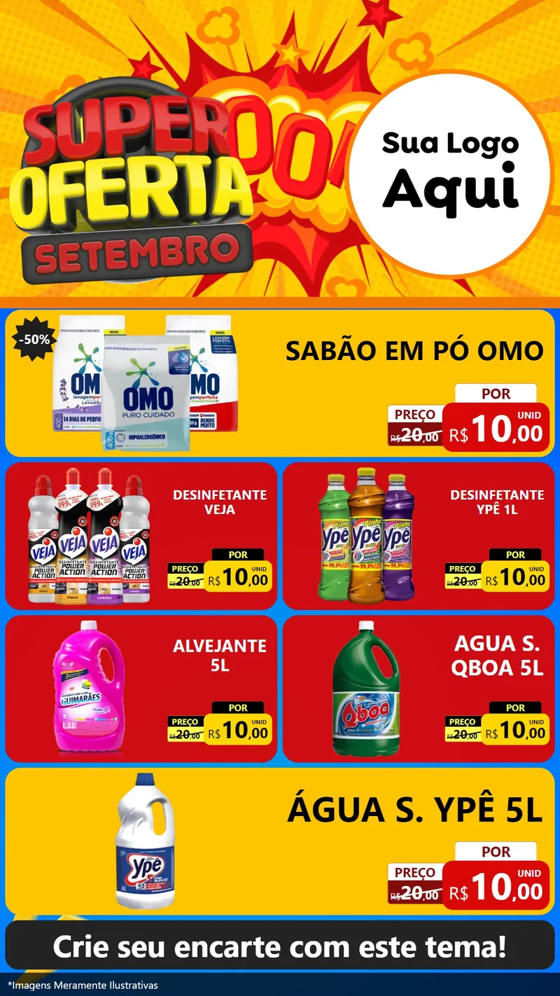 Modelo de TV para TV Vertical com o tema Super Oferta Setembro para Produtos de Limpeza