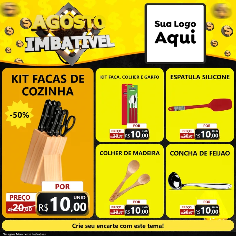 Modelo de Rede Social para Feed Facebook com o tema Agosto Imbatível para Utilidades Domésticas