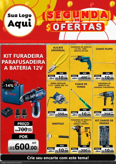 Modelo de Encarte para Encarte A4 Vertical com o tema Segunda de Ofertas para Maquinas e Ferramentas
