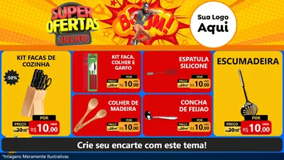 Modelo de TV para TV Horizontal com o tema Super Ofertas Julho para Utilidades Domésticas
