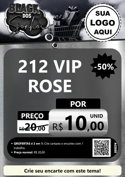 Modelo de Cartaz para Cartaz A4 Vertical com o tema Black dos Sonhos para Perfumes