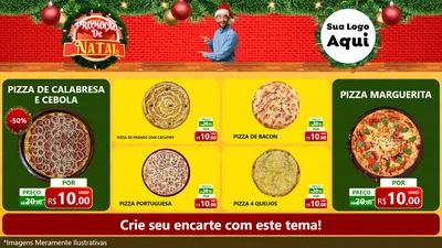 Modelo de TV para TV Horizontal com o tema Promoção de Natal para Pizzaria