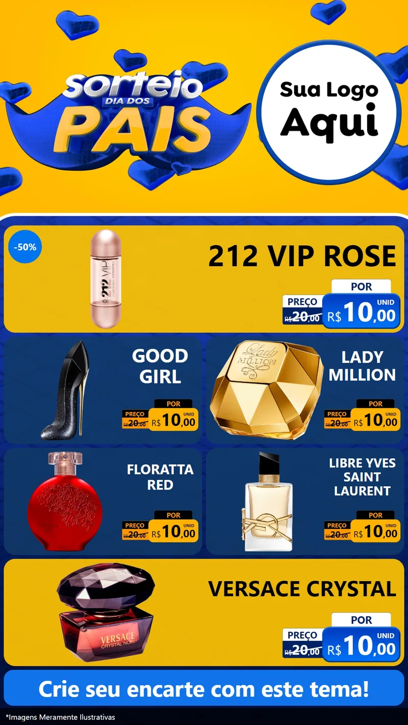 Modelo de TV para TV Vertical com o tema Sorteio Dia dos Pais para Perfumes