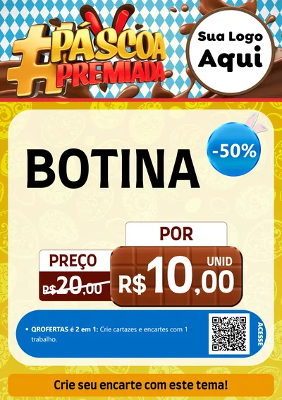 Modelo de Cartaz para Cartaz A4 Vertical com o tema Páscoa Premiada para Agropecuária
