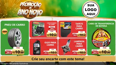 Modelo de TV para TV Horizontal com o tema Promoção de Ano Novo para Auto peças