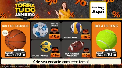 Modelo de TV para TV Horizontal com o tema Torra Tudo Janeiro para Artigos Esportivos