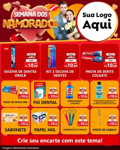 Modelo de Rede Social para Feed Instagram com o tema Semana dos Namorados para Higiene Pessoal