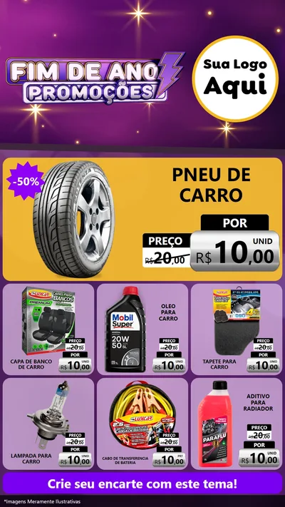 Modelo de Rede Social para Stories com o tema Fim de Ano Promoções para Auto peças