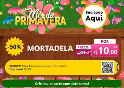 Modelo de Cartaz para Cartaz A4 Horizontal com o tema Mês da Primavera para Frios e Laticínios