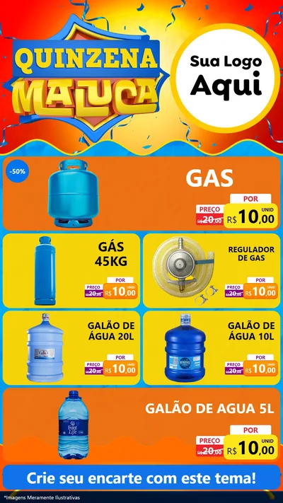 Modelo de TV para TV Vertical com o tema Quinzena Maluca para Água e gás