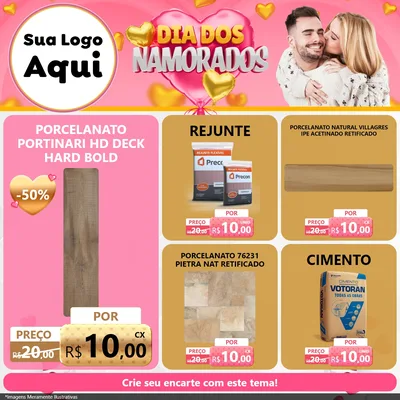 Modelo de Rede Social para Feed Facebook com o tema Dia dos Namorados para Pisos e revestimentos