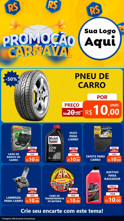 Modelo de Rede Social para Stories com o tema Promoção de Carnaval para Auto peças
