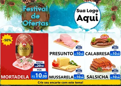 Modelo de Encarte para Encarte A4 Horizontal com o tema Festival de Ofertas - Inverno para Frios e Laticínios