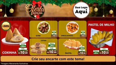 Modelo de TV para TV Horizontal com o tema Ofertas Natalina para Salgadaria
