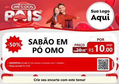 Modelo de Cartaz para Cartaz A4 Horizontal com o tema Mês dos Pais para Produtos de Limpeza