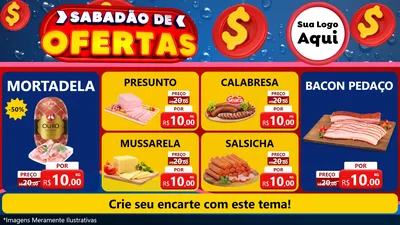 Modelo de TV para TV Horizontal com o tema Sabadão de Ofertas para Frios e Laticínios