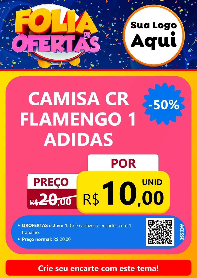 Modelo de Cartaz para Cartaz A4 Vertical com o tema Folia de Ofertas para Roupas e acessórios