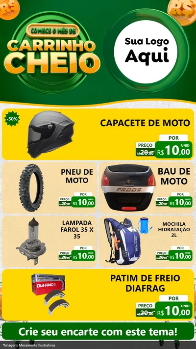 Modelo de TV para TV Vertical com o tema Carrinho Cheio para Moto peças