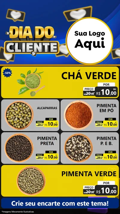 Modelo de TV para TV Vertical com o tema Dia Do Cliente para Produtos Naturais