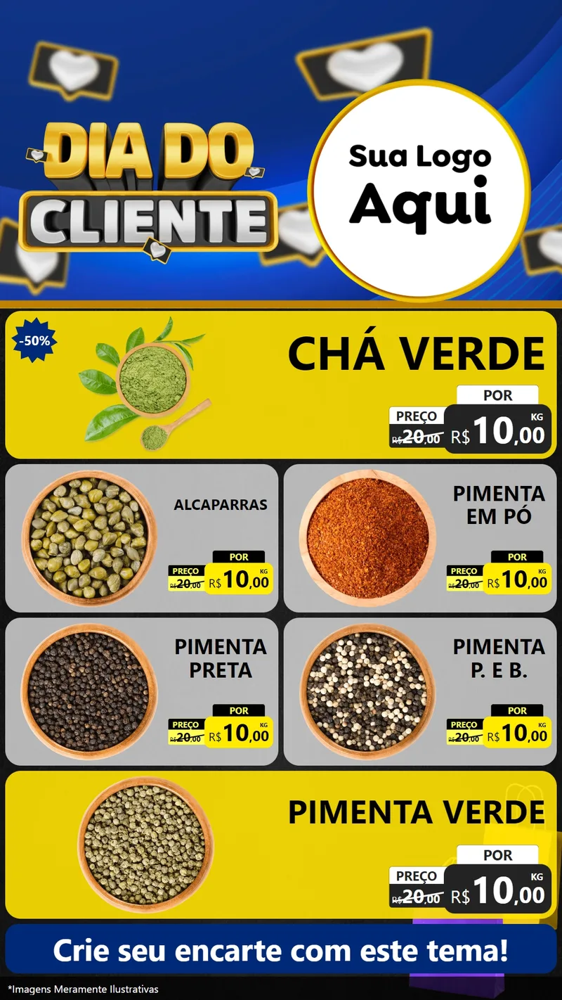 Modelo de TV para TV Vertical com o tema Dia Do Cliente para Produtos Naturais