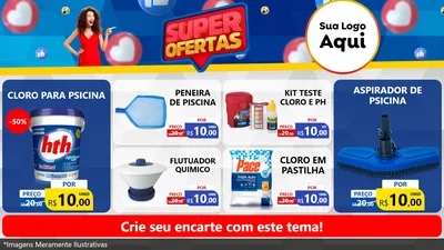 Modelo de TV para TV Horizontal com o tema Super Ofertas para Produtos para Piscina