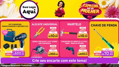 Modelo de TV para TV Horizontal com o tema Especial Dia da Mulher para Maquinas e Ferramentas