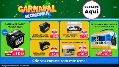 Modelo de TV para TV Horizontal com o tema Carnaval da Economia para Baterias Elétricas