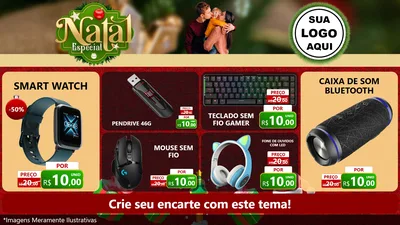 Modelo de TV para TV Horizontal com o tema Natal Especial para Informática