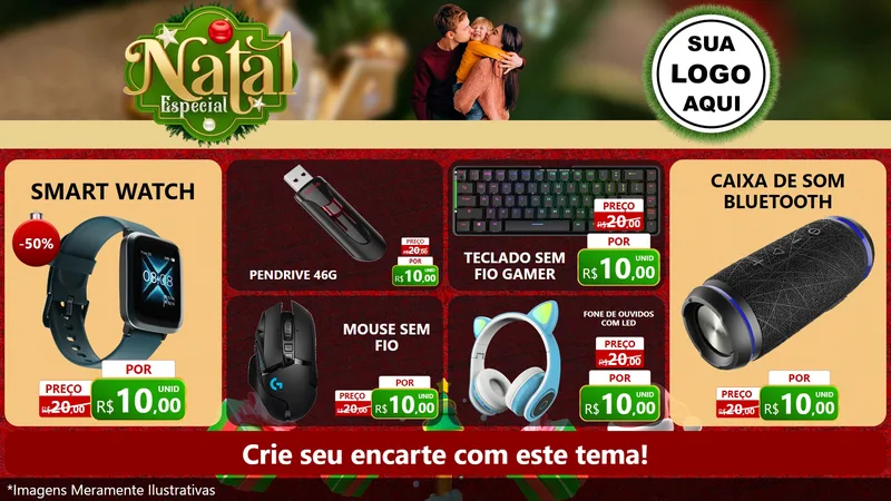 Modelo de TV para TV Horizontal com o tema Natal Especial para Informática
