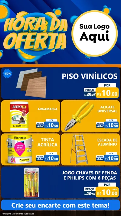 Modelo de TV para TV Vertical com o tema Hora da Oferta para Material para Construção