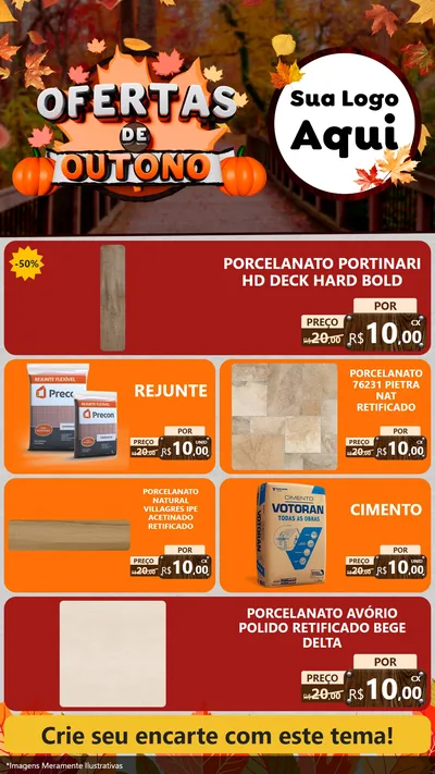 Modelo de TV para TV Vertical com o tema Ofertas de Outono para Pisos e revestimentos