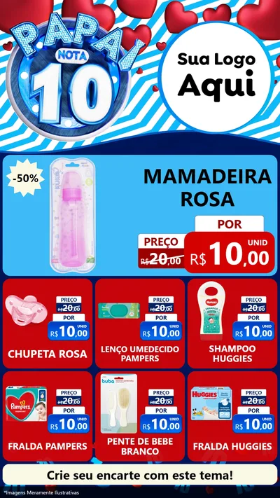 Modelo de Rede Social para Stories com o tema Papai Nota 10 para Bebês