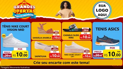 Modelo de TV para TV Horizontal com o tema Grandes Ofertas Para Economizar! para Calçados