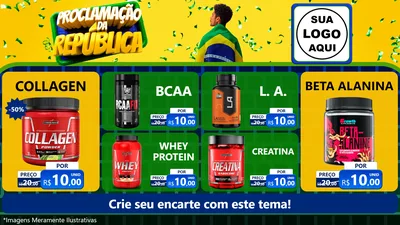 Modelo de TV para TV Horizontal com o tema Proclamação da República para Suplementos alimentares