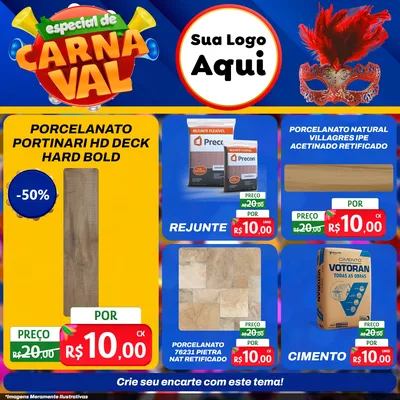 Modelo de Rede Social para Feed Facebook com o tema Especial de Carnaval para Pisos e revestimentos