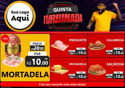 Modelo de Encarte para Encarte A4 Horizontal com o tema Quinta Turbinada para Frios e Laticínios