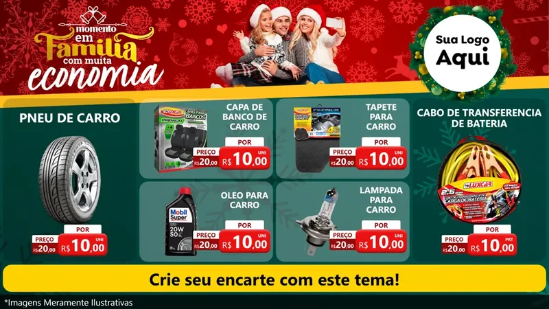 Modelo de TV para TV Horizontal com o tema Momento em Família (Natal) para Auto peças