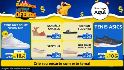 Modelo de TV para TV Horizontal com o tema Sabadou de Ofertas para Calçados