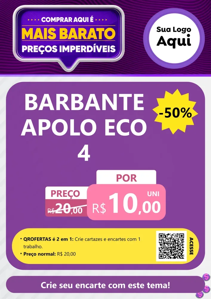 Modelo de Cartaz para Cartaz A4 Vertical com o tema Mais Barato para Armarinho e Aviamentos